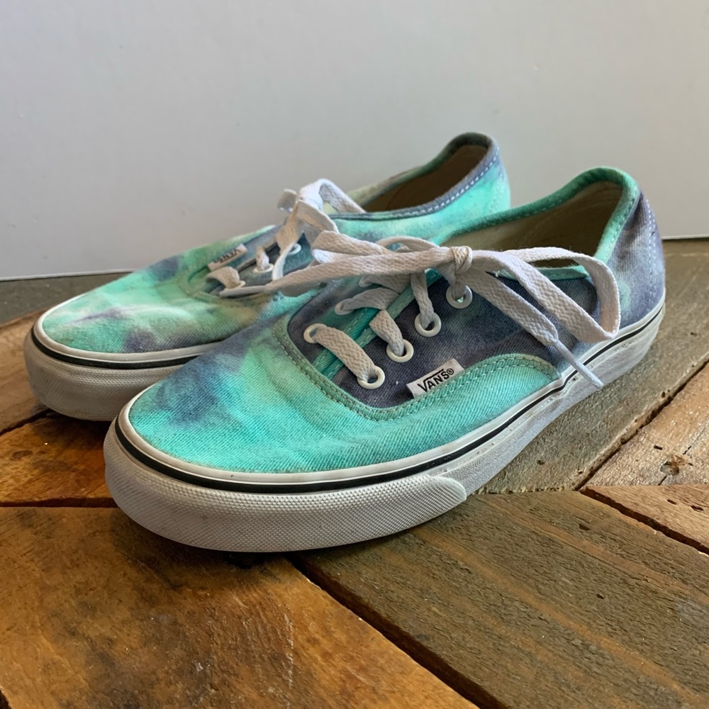 Vans Sneakers Blue & Green Tie Dye Size 7.5